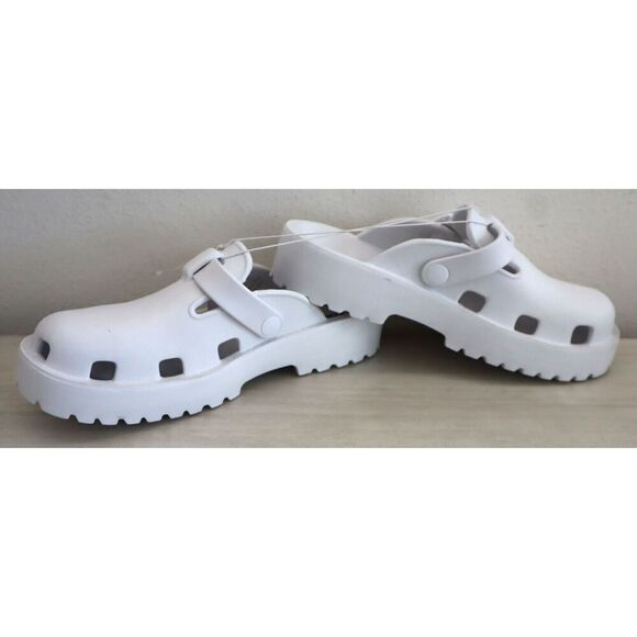 Free People 0004629774 Women's Sz 39 US 8 White Karlie Buckle Slip-On Clogs - Picture 1 of 8